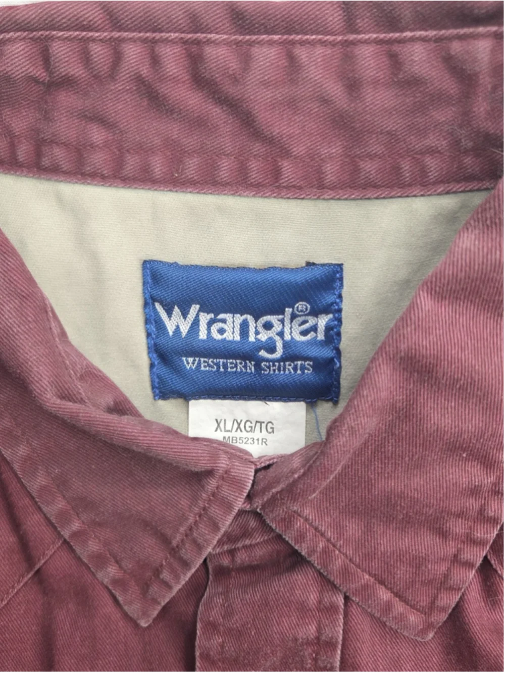 Wrangler Western Shirt Mens XL Burgundy Pearl Snap Long Sleeve Cowboy Rodeo #863